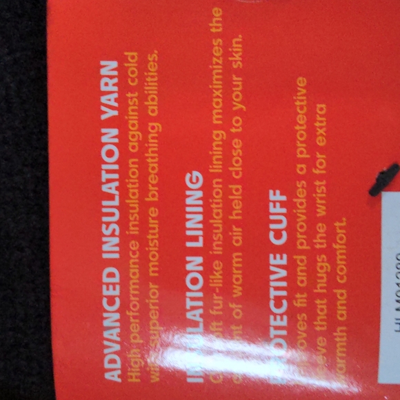 Mens Black Knit Heat Lockers Insulated Gloves Large/XL - Picture 4 of 6